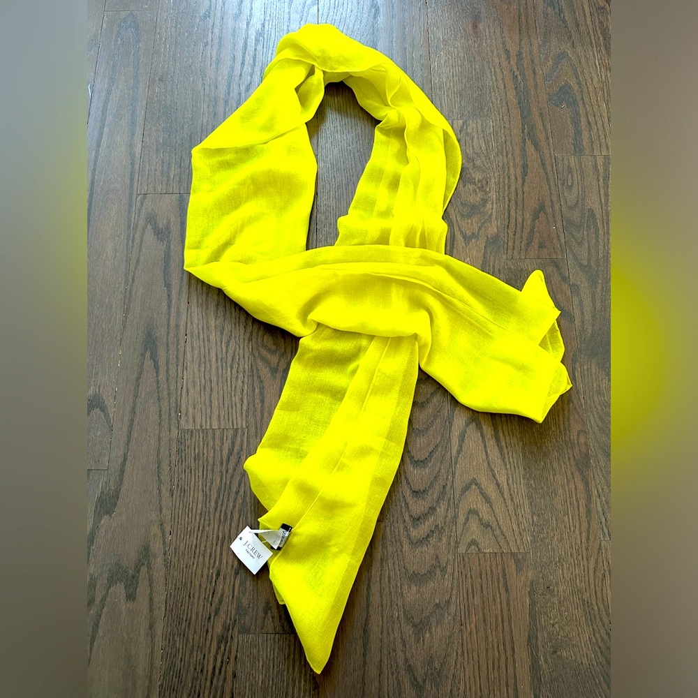“Highlighter” Yellow lightweight Scarf. Women. J.Crew.